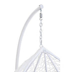 Goa White Rattan Effect Hanging Egg Chair with Cutout Sides