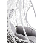 Goa White Rattan Effect Hanging Egg Chair with Cutout Sides