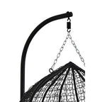 Goa Black Rattan Effect Double Hanging Egg Chair with Round Base