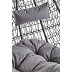Goa Black Rattan Effect Double Hanging Egg Chair with Round Base