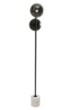 Two Light Black Floor Lamp with Marble Base | Revive