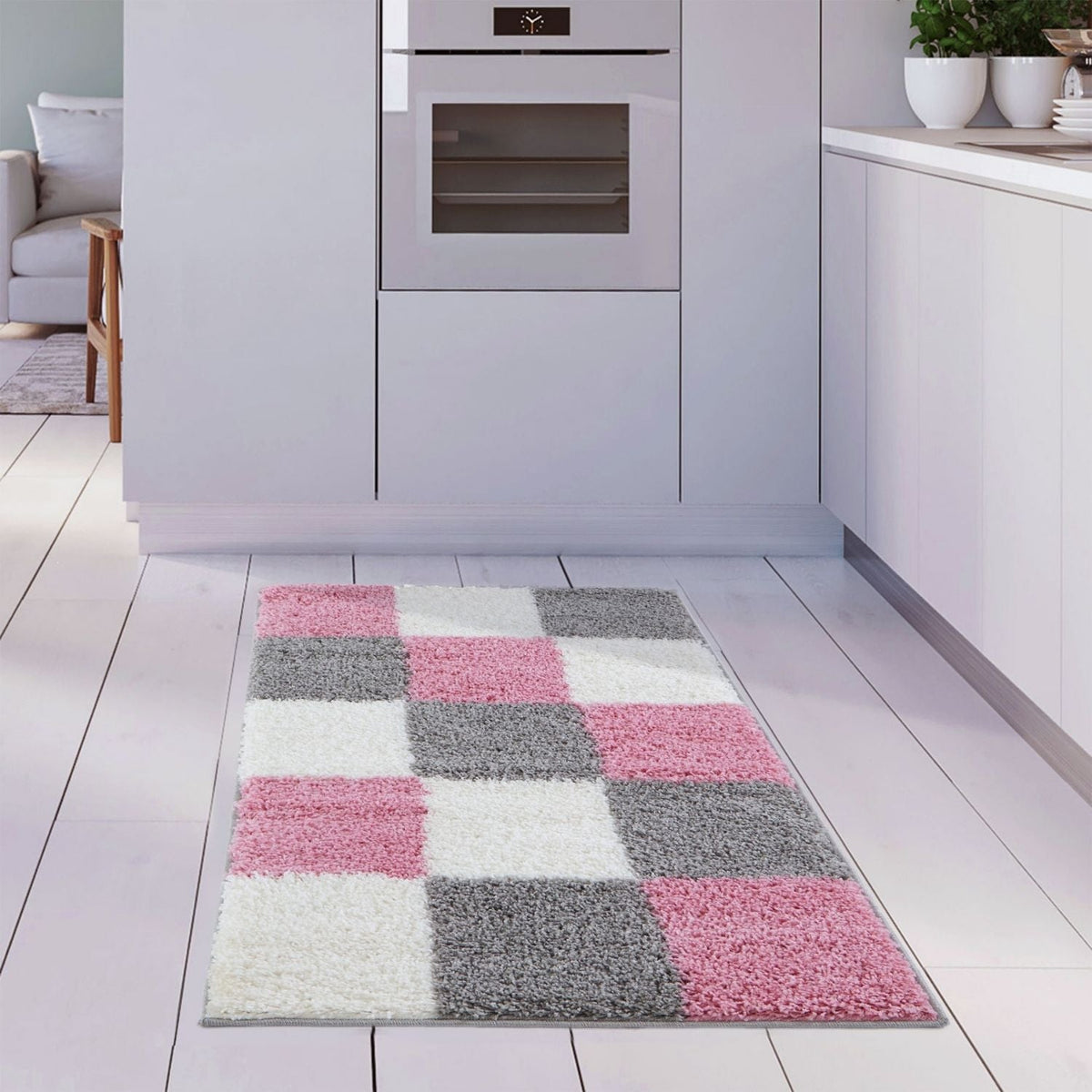 Myshaggy Geometric Pink Rug