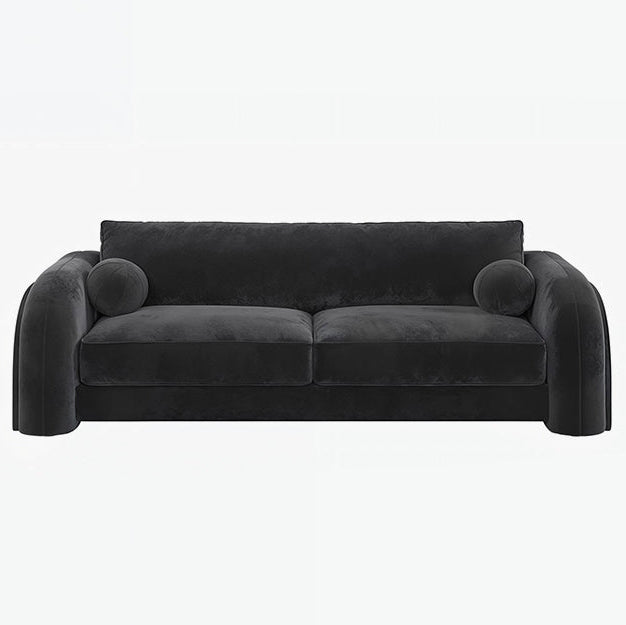 Black sofa on a white background