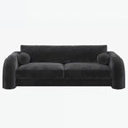 Black sofa on a white background