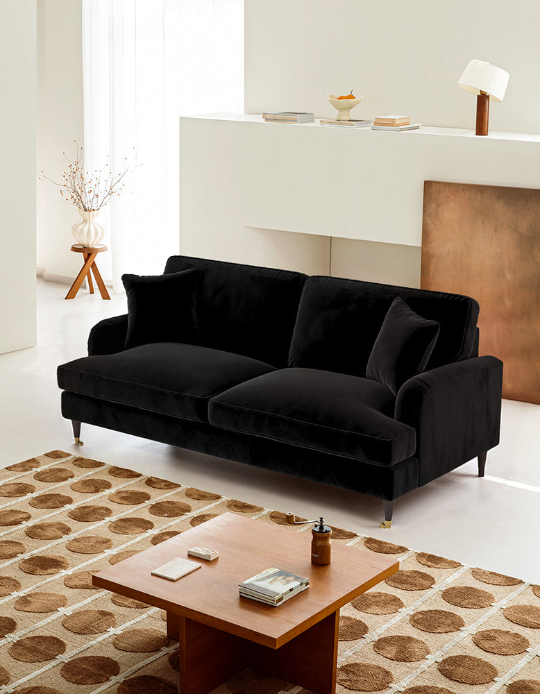 Whelan Two Seater Sofa, Loveseat, Velvet