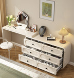 Murphy Corner Dressing Table With 6 Drawers and Chair, Cream