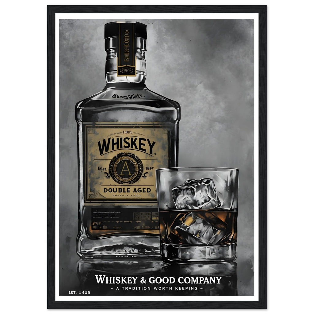 Noir Whiskey Wall Art – Home Bar Framed Print