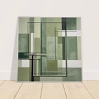 Sage Green Abstract Wall Art Print – Minimalist Geometric Poster, Modern Neutral Scandinavian Living Room Decor