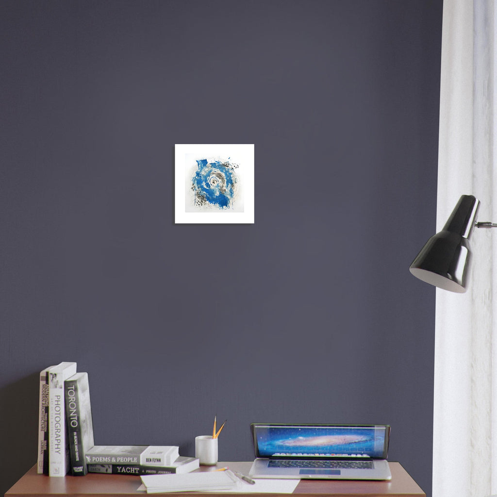 Abstract Blue & White Impasto Art Print