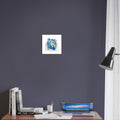 Abstract Blue & White Impasto Art Print