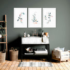 Bathroom Prints Set of 3 | Botanical Wall Art UK