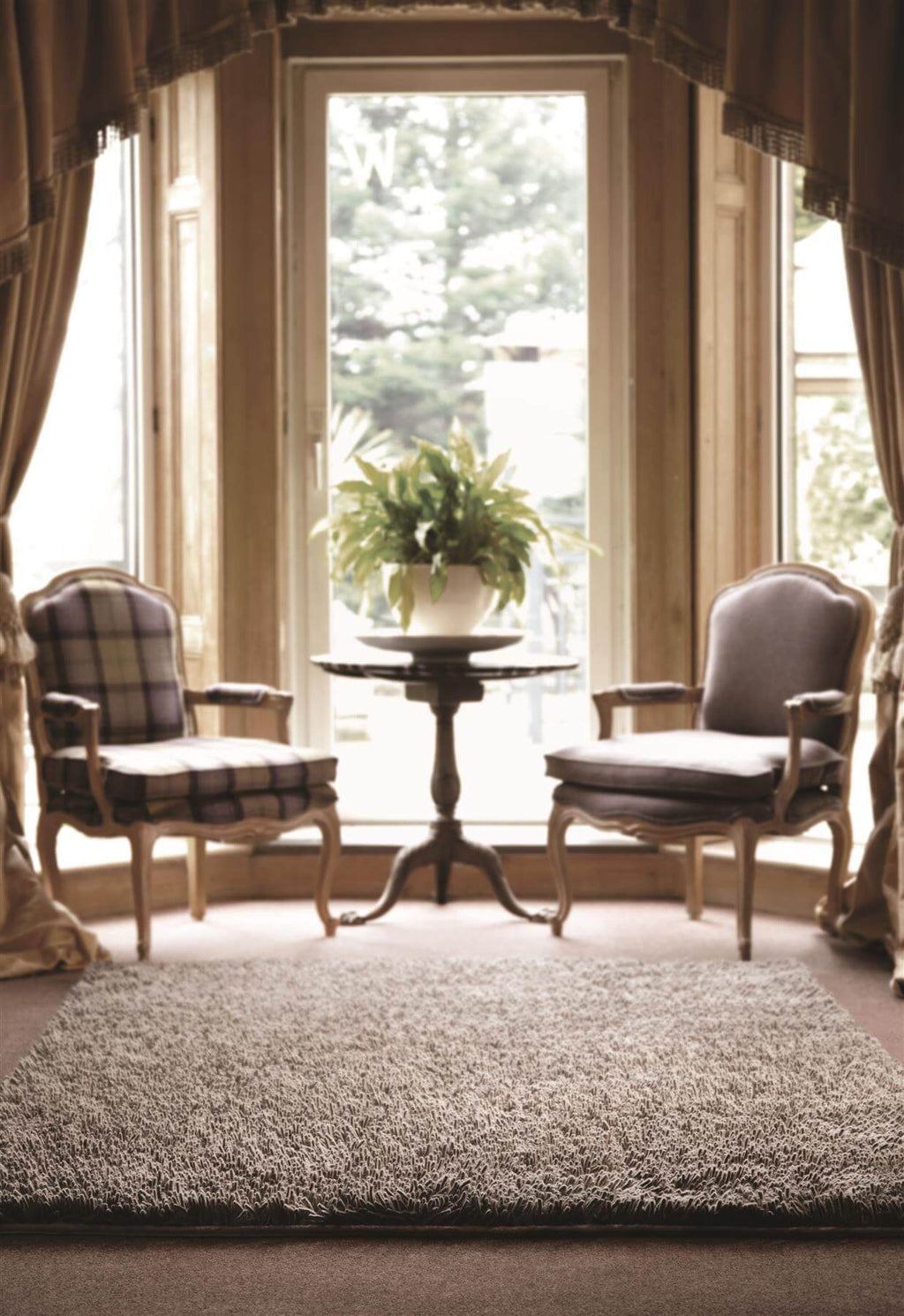 Imperial Mid Grey Mix Shaggy Pile Wool Rug