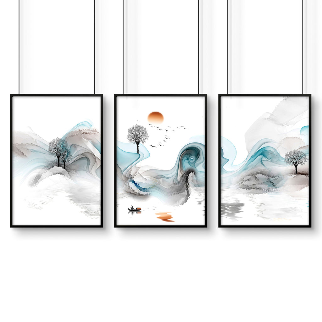 Zen Wall Art – Set of 3 Framed Prints | Japanese