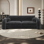 Gray sofa in a modern living room with neutral decor