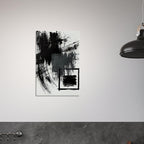 Minimal Abstract Wall Art  - Bold Black Brushstroke Canvas