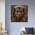 Retro Futurism Pharaoh Wall Art – Modern Egyptian Poster