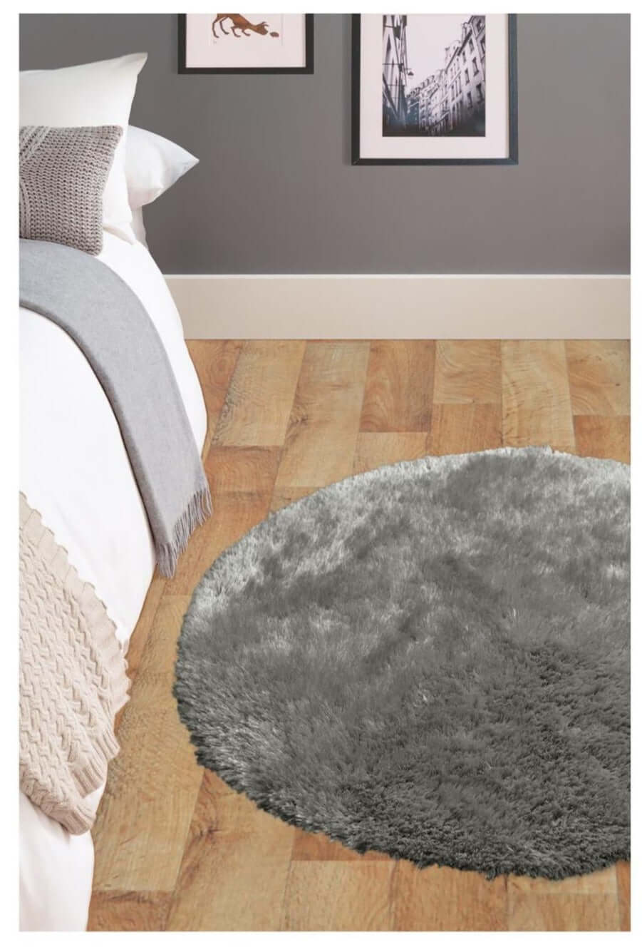 Soft Washable Grey Shaggy Rug | SA-04