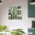 Sage Green Abstract Wall Art Print – Minimalist Geometric Poster, Modern Neutral Scandinavian Living Room Decor