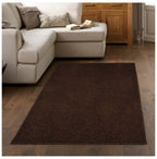 Fiji Chocolate Brown Washable Solid Shaggy Rug