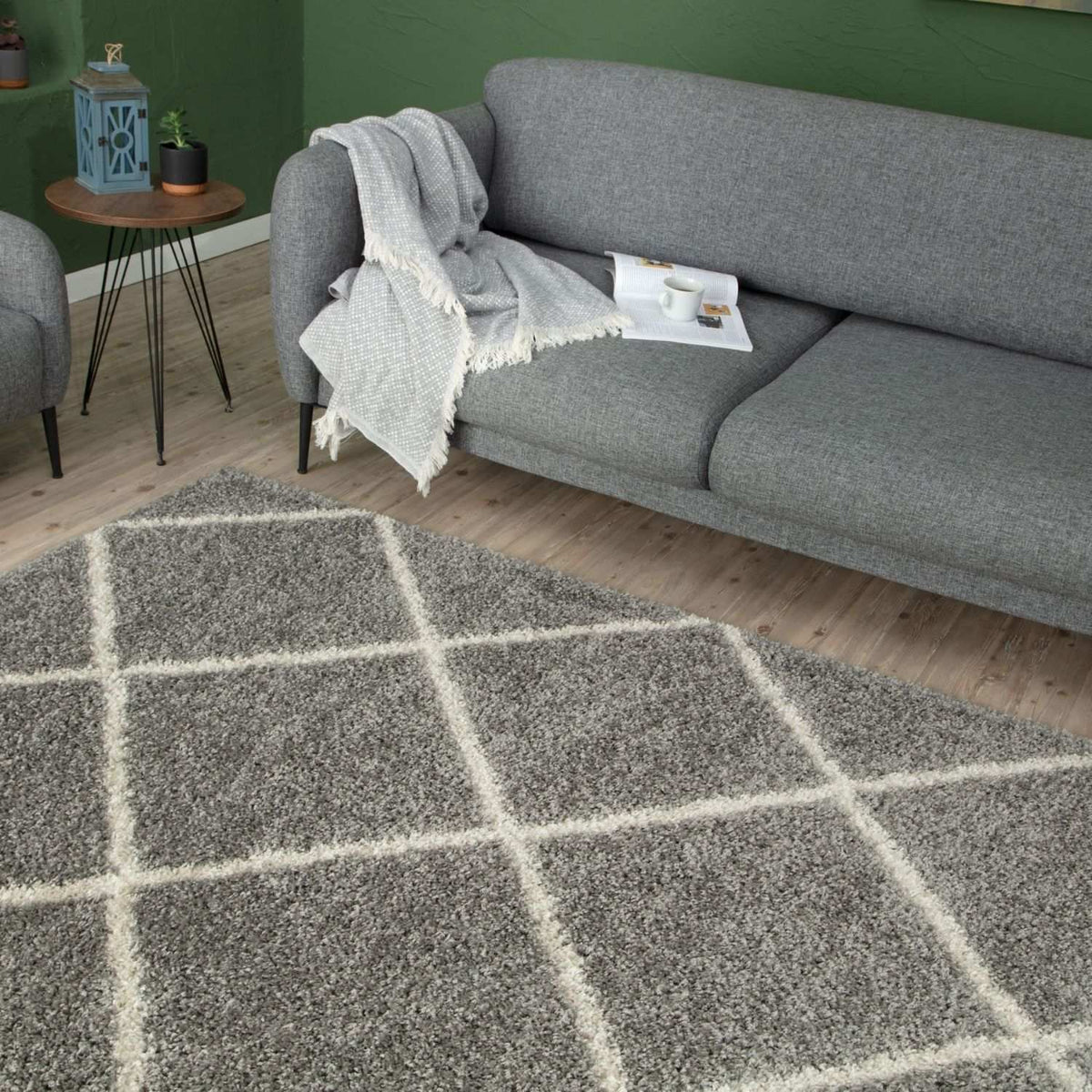Moroccan Grey Shaggy Rug | 510