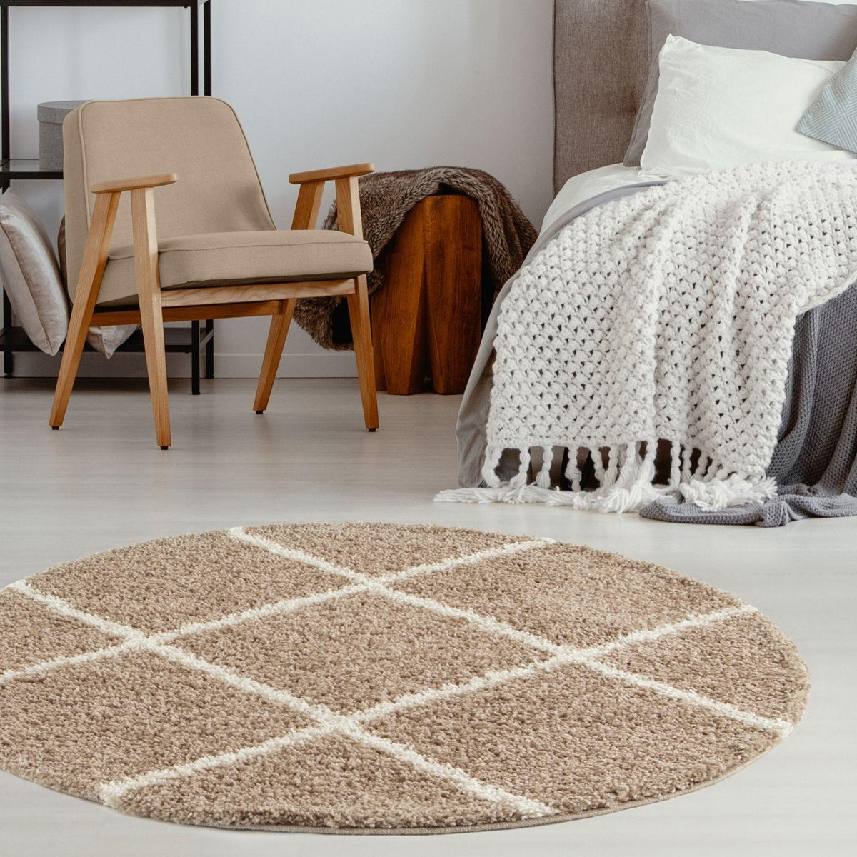 Moroccan Beige Shaggy Rug | 520