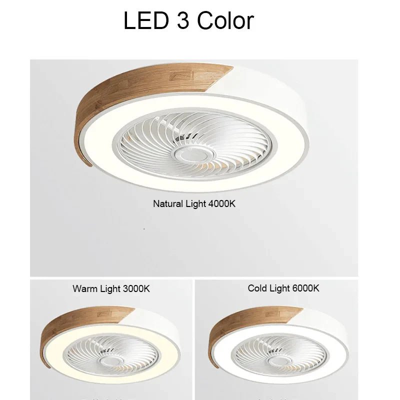 52CM Ceiling Fan Light Lamp 220V APP +Remote Control Fans Bedroom Dining Room Wood Ceiling Fan With Lights DC Green Ceiling Fan - MOOAZAA