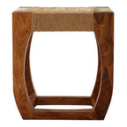 Sheesham Wood and Jute Stool | Boho