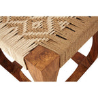 Sheesham Wood and Jute Stool | Boho