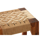 Sheesham Wood and Jute Stool | Boho