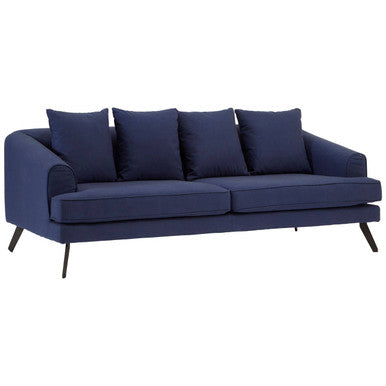 3 Seater Navy Fabric Sofa | Mylo