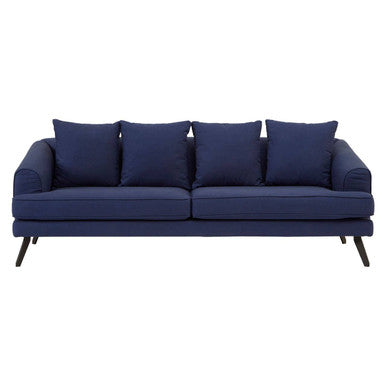 3 Seater Navy Fabric Sofa | Mylo