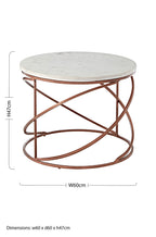 Nirav White Marble Round Coffee Table with Brass Finish Base