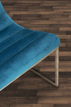 Vogue Teal Velvet Lounge Chair with Silver Finish Frame