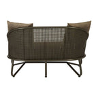 New Foundry Brown Leather Effect 2 Seater Sofa with Metal Frame