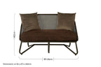 New Foundry Brown Leather Effect 2 Seater Sofa with Metal Frame