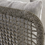 Close-up of textured fabric pillow on a sofa