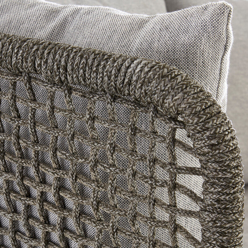 Close-up of textured fabric pillow on a sofa