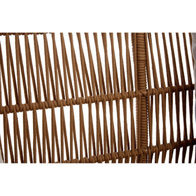Close-up of brown woven material on a white background
