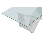 Allure Silver Finish Rectangular Coffee Table with Wing Base