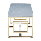 Powder Grey Tufted Bench | Allure