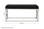 Black Tufted Seat And Silver Finish Bench | Allure