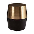 Margot Black and Copper Finish Drum Side Table