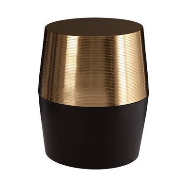 Margot Black and Copper Finish Drum Side Table