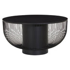 Black wire mesh table on a white background