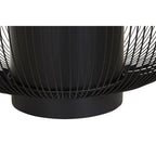 Close-up of a black metal basket on a white background