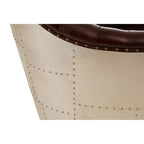 Victor Brown Leather Button Tufted Tub Chair