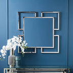 Allure Silver Finish Frame Square Wall Mirror