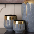 Small Grey and Gold Finish Planter | Cyrus