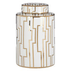 Ariana White and Gold Small Decorative Ceramic Jar
