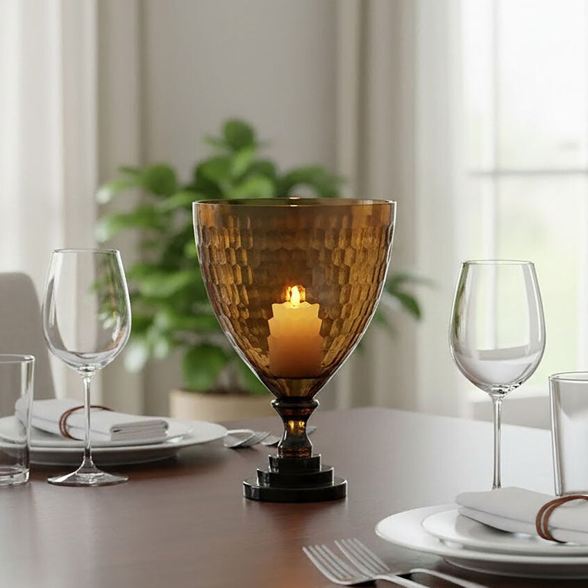 Small Honeycomb Glass Candle Holder | Cortina